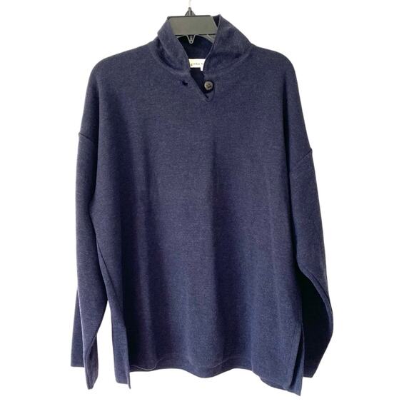 Gordon Henderson Vintage Merino Wool Sweater Navy Blue size large - Picture 1 of 8